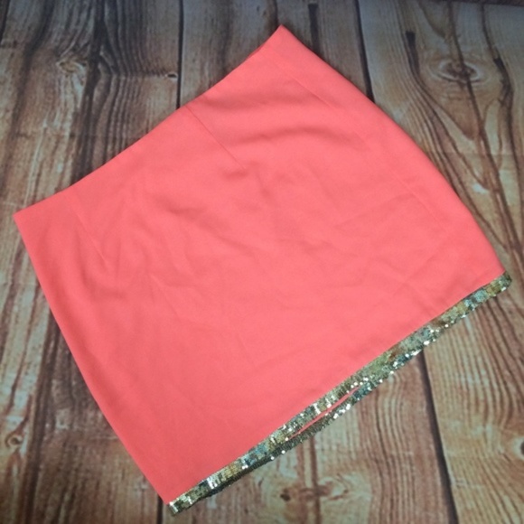 B.B Dakota Bright Neon Holiday Skirt w/Gold Trim - Picture 7 of 7